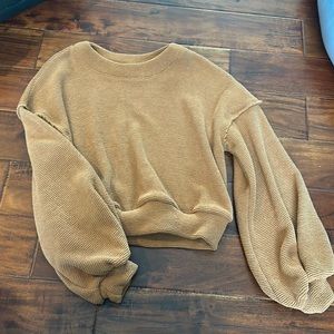 Free People Vintage Tan Crew Neck Sweater
